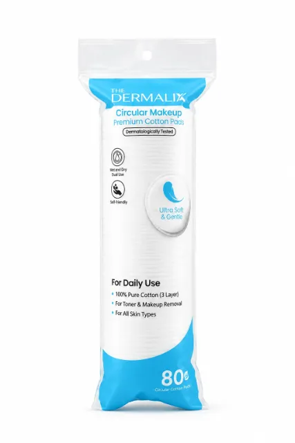 The Dermalix Circular Makeup Premium Cotton Pads 80 pcs